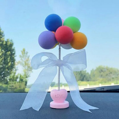 Krāsaini baloni Automašīnu rotājumi Jauki mini multfilmu auto radoši rotājumi Dekorācijas Auto piederumi meitenēm Informācijas panelis