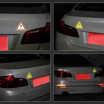 Αυτοκόλλητο προειδοποιητικό ανακλαστικό τρίγωνο αυτοκινήτου Αυτοκόλλητο ασφαλείας πίσω ουράς αμαξώματος Αυτοκόλλητο Αυτοκίνητο Διακόσμηση μοτοσικλέτας Αξεσουάρ αυτοκόλλητων