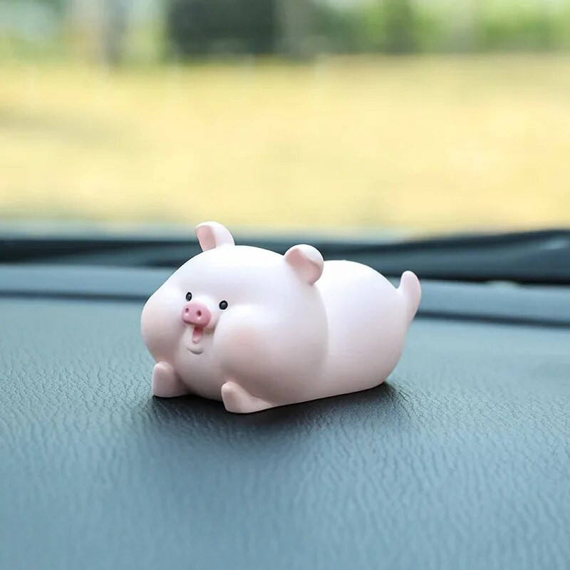 Jauka multfilma cūka automašīnas dekorēšana, radoša sieviešu automobiļu centra konsole automašīnas interjera paneļa dekorēšana automašīnu aksesuāri