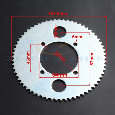 25H 65t hambaga 54mm tagumine ketiratas 47CC 49CC Mini Moto ATV Quad Dirt Pit taskurattale