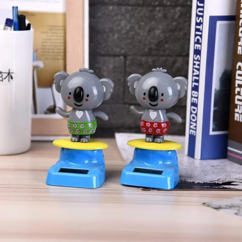 Karsti jauni saules enerģijas automobiļu interjera rotājumi Dzīvnieku lelles figūriņas Sway Shake Modelis Automobiļu paneļa apdare