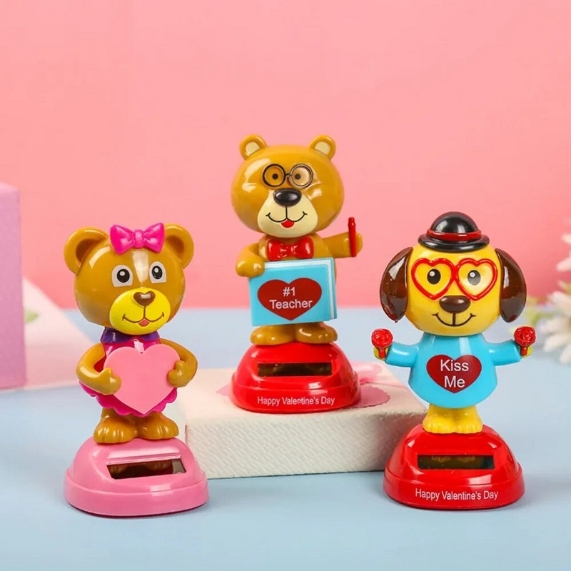 Karsti jauni saules enerģijas automobiļu interjera rotājumi Dzīvnieku lelles figūriņas Sway Shake Modelis Automobiļu paneļa apdare