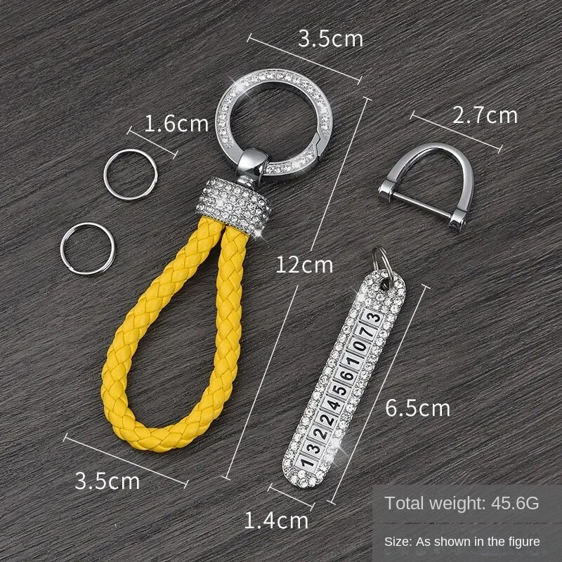 Breloc mașină anti-pierdere Număr de telefon Card Breloc din piele Coarda bradied Suport pentru chei pentru vehicule Accesorii Cadou pentru soț