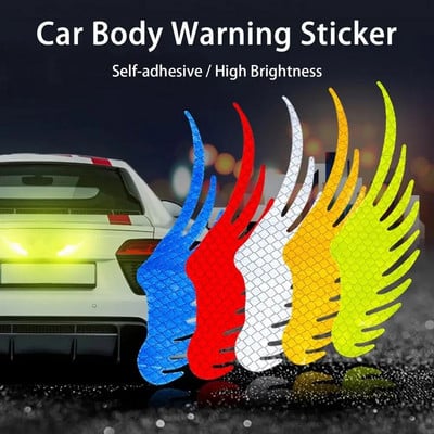 Car Sticker Reflective No Residue Angel Wing Car Auto Body Sticker Decal Wear-resistant Car Body Sticker Vehicle Supplies