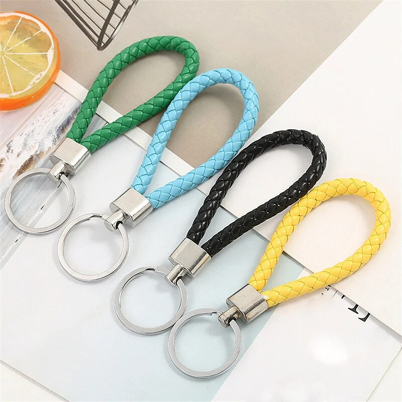 1 vnt PU odos pintos virvutės raktų pakabukas „pasidaryk pats“ krepšys, pakabukas, raktų pakabuko laikiklis, raktas, automobilio smulkmena, raktų pakabukas vyrams, moteriškos dovanos papuošalai