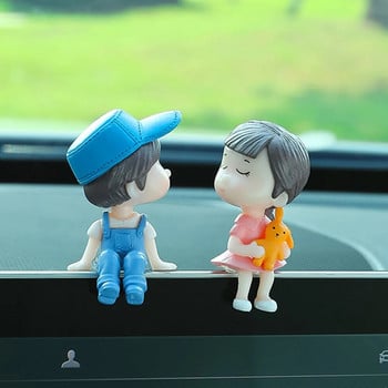 2023 Αξεσουάρ αυτοκινήτου Χαριτωμένα ζευγάρια κινουμένων σχεδίων Φιγούρες δράσης Φιγούρες με μπαλόνι Στολίδι Auto εσωτερικό ταμπλό για κορίτσια Δώρα Drop