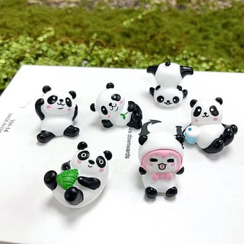 6/8Pcs Cute Mini Giant Panda Διακοσμητικά ταμπλό αυτοκινήτου Διακόσμηση οθόνης πλοηγού αυτοκινήτου Κούκλα Αξεσουάρ εσωτερικού αυτοκινήτου Αυτοκίνητο παιχνίδι δώρο κορίτσι