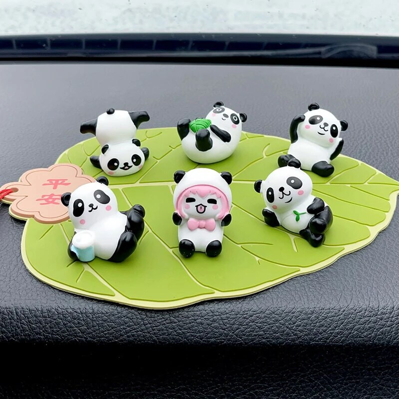 6/8Gb Cute Mini Giant Panda Auto paneļa rotājumi Automašīnas navigatora ekrāna apdare Lelle Auto Salona Aksesuāri Rotaļlieta Dāvana Meitene