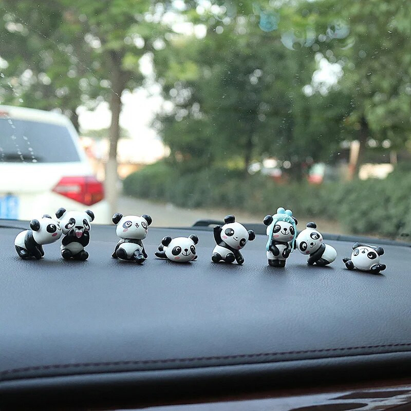 6/8Gb Cute Mini Giant Panda Auto paneļa rotājumi Automašīnas navigatora ekrāna apdare Lelle Auto Salona Aksesuāri Rotaļlieta Dāvana Meitene