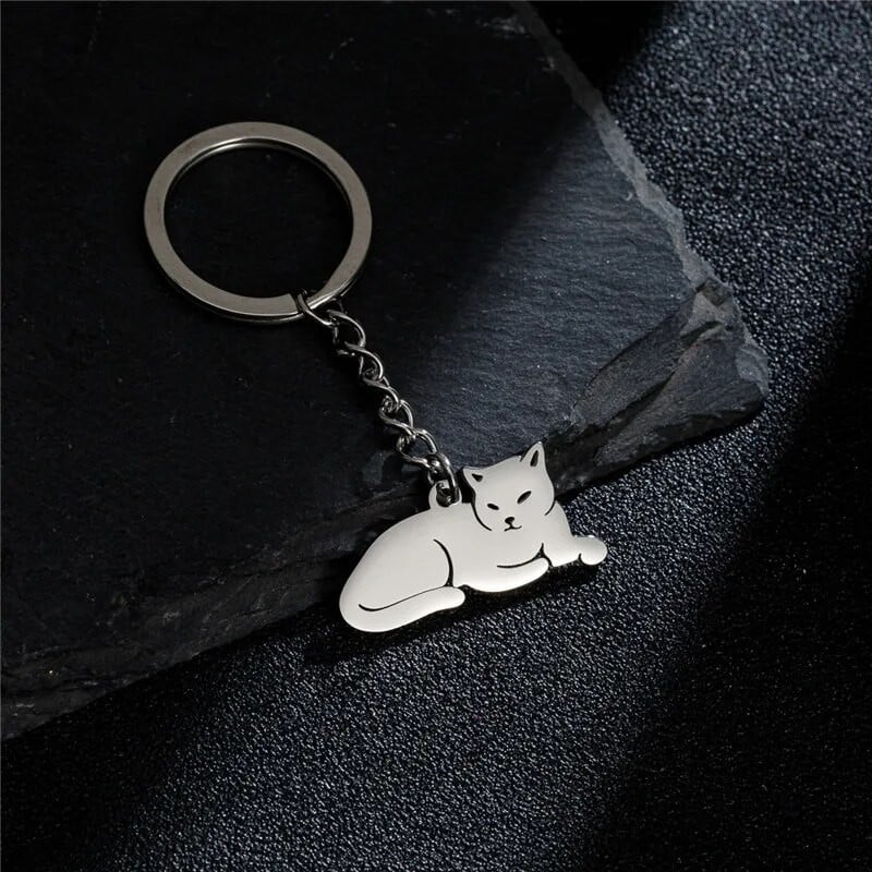 Cute Happy Kittens Μπρελόκ από ανοξείδωτο ατσάλι Ζώο με μπρελόκ Creative μενταγιόν γάτα για γυναίκες Αξεσουάρ τσάντα μπρελόκ αυτοκινήτου