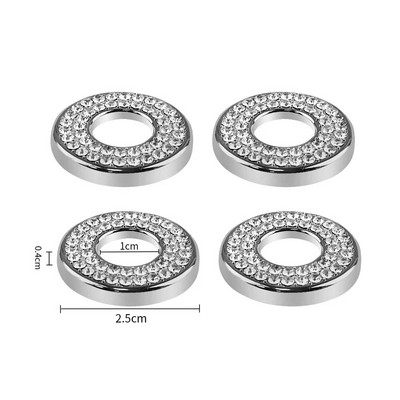 4x Bling Rhinestone automašīnas durvju skrūves bloķēšanas tapas slēdža pogas gredzena pacelšanas skrūves uzlīme kristāla Mercedes Benz EC klases piederumiem