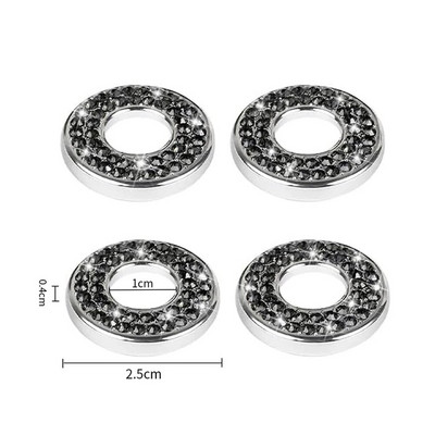 4x Bling Rhinestone automašīnas durvju skrūves bloķēšanas tapas slēdža pogas gredzena pacelšanas skrūves uzlīme kristāla Mercedes Benz EC klases piederumiem