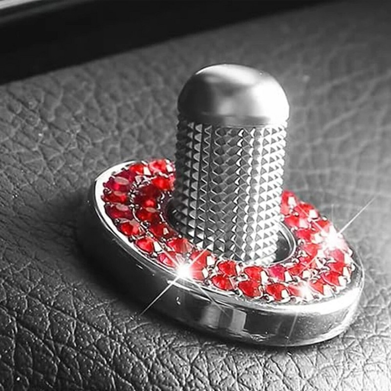 4x Bling Rhinestone automašīnas durvju skrūves bloķēšanas tapas slēdža pogas gredzena pacelšanas skrūves uzlīme kristāla Mercedes Benz EC klases piederumiem
