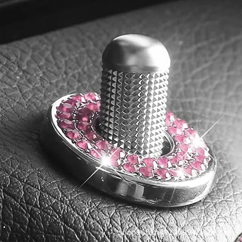 4x Bling Rhinestone automašīnas durvju skrūves bloķēšanas tapas slēdža pogas gredzena pacelšanas skrūves uzlīme kristāla Mercedes Benz EC klases piederumiem