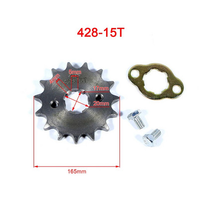 45# 428 15T hammas 20mm hammasratas mootorratta tarvikud kett ketiratas mootori keti käik