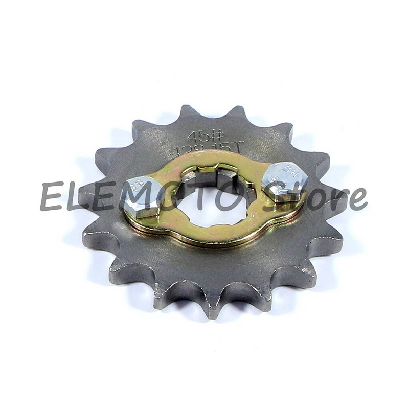 45# 428 15T zobs, 20 mm zobrata motociklu piederumi, ķēdes zobrats Dzinēja ķēdes zobrats