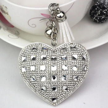 луксозен кристален ключодържател във формата на сърце, висулка с метален ключодържател за дамски чанти и аксесоари за ключове за автомобили Цена на едро