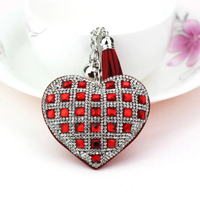 luksuslik südamekujuline kristallist võtmehoidja ripats metallist võtmehoidjaga naiste kottide ja autovõtmete tarvikute jaoks hulgihind