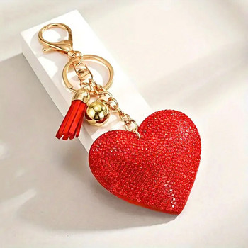Fashion Heart Ρομαντικό κόσμημα Κρυστάλλινο μπρελόκ Γυναικεία μπρελόκ Δαχτυλίδι τσάντα αυτοκινήτου μενταγιόν Γούρι Μπρελόκ Δώρο για την Ημέρα του Αγίου Βαλεντίνου