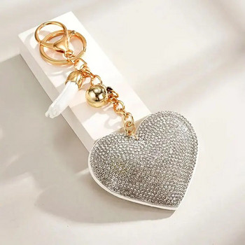 Fashion Heart Ρομαντικό κόσμημα Κρυστάλλινο μπρελόκ Γυναικεία μπρελόκ Δαχτυλίδι τσάντα αυτοκινήτου μενταγιόν Γούρι Μπρελόκ Δώρο για την Ημέρα του Αγίου Βαλεντίνου