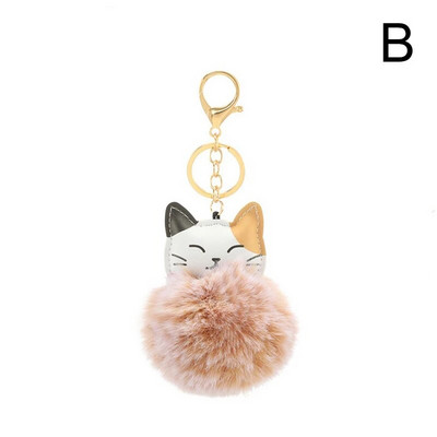 Armsad Mini Fox ripatsiga võtmehoidjad naistele Tüdrukutele Kohevad karusnahast võtmehoidja ketid Pompom Ball Rhinestone`i auto võtmehoidja hoidja võlukott