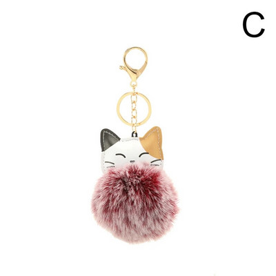 Armsad Mini Fox ripatsiga võtmehoidjad naistele Tüdrukutele Kohevad karusnahast võtmehoidja ketid Pompom Ball Rhinestone`i auto võtmehoidja hoidja võlukott