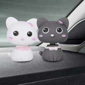 1vnt Katės galvutė PVC drebanti mielos figūrėlės Automobilių biuro namų papuošalai Lėlės Animacinių filmų dekoracijos Automobilių interjero priedai Automobilių papuošalai