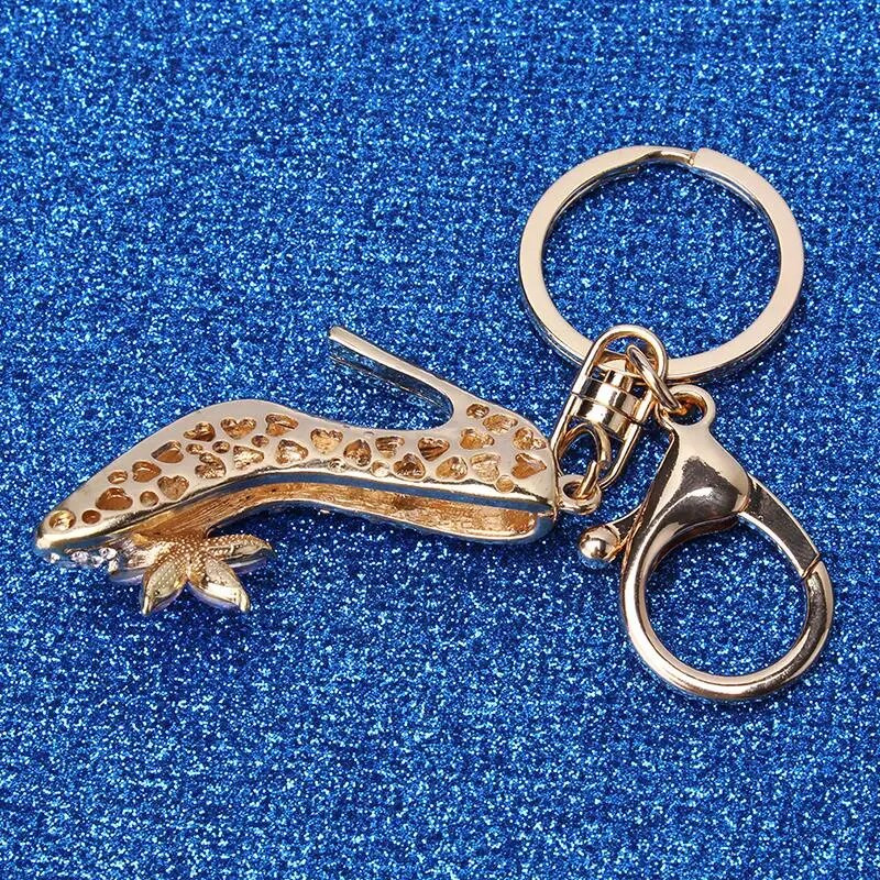 Augstpapēžu kurpes atslēgu piekariņš Rhinestone kristāla apavu kulons automašīnas atslēgu piekariņu soma Atslēgu piekariņš Boutique Dāvana Dekoratīvs sakausējums sievietēm Moderns
