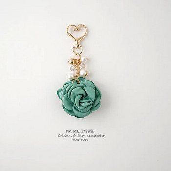 Плат Роза Голяма топка с цветя Ключодържател за кола Чанта Висулка Дамска креативна подаръчна чанта Висулка Ключодържател