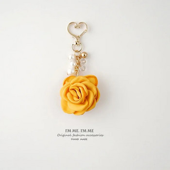 Плат Роза Голяма топка с цветя Ключодържател за кола Чанта Висулка Дамска креативна подаръчна чанта Висулка Ключодържател