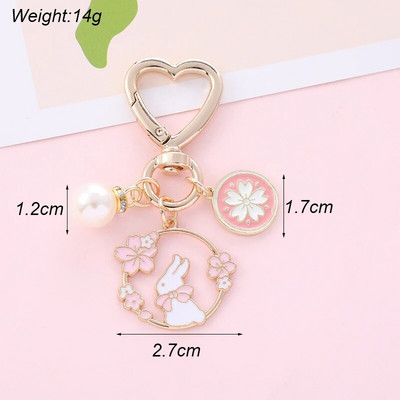 Korejas saldo ķiršu ziedu trušu atslēgu piekariņš sievietēm radošs pērļu atslēgu piekariņš rokassomu austiņu futrālis kulonu rotaslietas