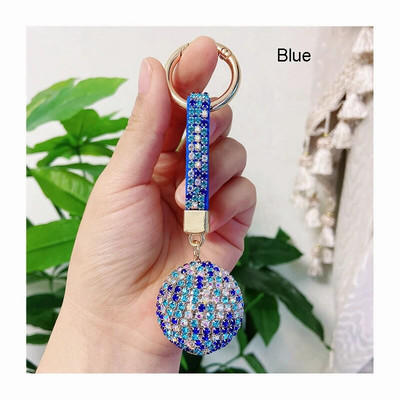 Elegantne kristallist ümmarguse kuuliga võtmehoidja täis kivist nahast strassist kaelapael, kott, ripats, auto võtmehoidja hoidja ehe kingitus