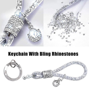 7 цвята Bling Ключодържател за кола Diamond Crystal Keychain Goddess Crystal Fashion Pendant Автоаксесоари Carro voiture на едро