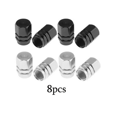 4-16 gab. Sudraba krāsas automašīnu riepu vārsta kātu vāciņš, riepas stila riepas vārsta vāciņš Alumīnija riepas riteņa kāta gaisa vārsta vāciņš ASV Schrader