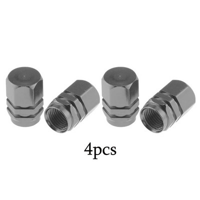 4-16 gab. Sudraba krāsas automašīnu riepu vārsta kātu vāciņš, riepas stila riepas vārsta vāciņš Alumīnija riepas riteņa kāta gaisa vārsta vāciņš ASV Schrader