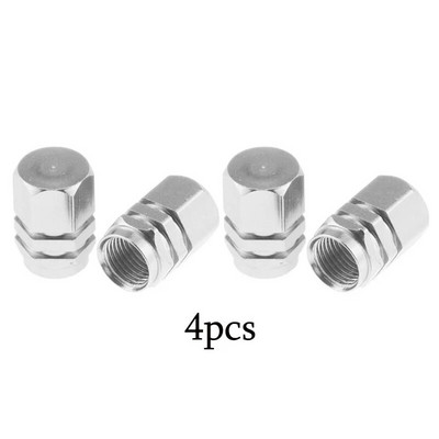 4-16 gab. Sudraba krāsas automašīnu riepu vārsta kātu vāciņš, riepas stila riepas vārsta vāciņš Alumīnija riepas riteņa kāta gaisa vārsta vāciņš ASV Schrader