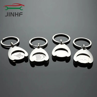 1pc Keychain Metal Aluminum Alloy Black Shopping Cart Token Keyring Accessories Decor Car Key Ring Hook keychain personnalised