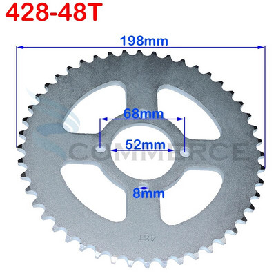 420/428 Ķēdes 31T/37T/41T/48T 52mm Zobrati Aizmugurējais Aizmugurējais Zobrats Zobrati piemērots motociklam ATV kvadraciklam Dirt Pit Bike mopēdu aksesuāri
