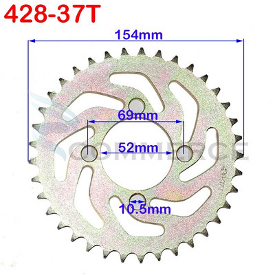 420/428 Ķēdes 31T/37T/41T/48T 52mm Zobrati Aizmugurējais Aizmugurējais Zobrats Zobrati piemērots motociklam ATV kvadraciklam Dirt Pit Bike mopēdu aksesuāri