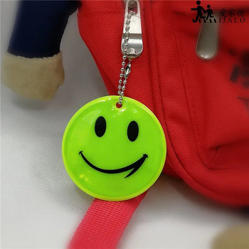 Big 6,5cm Cute Smile face Reflektive Keychain Charm Bag κρεμαστό αξεσουάρ Μπρελόκ για μπουφάν Σακίδιο πλάτης καρότσι αναπηρικών καροτσιών