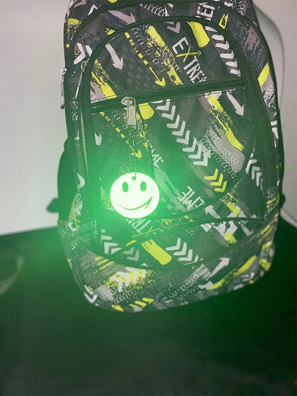 Big 6,5cm Cute Smile face Reflektive Keychain Charm Bag κρεμαστό αξεσουάρ Μπρελόκ για μπουφάν Σακίδιο πλάτης καρότσι αναπηρικών καροτσιών