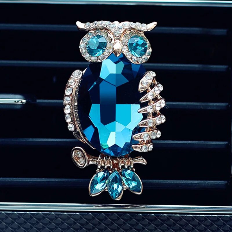 Κλιπ αρώματος εξαερισμού αυτοκινήτου Creative Diamonds Owl Ornaments Διακόσμηση Auto εσωτερικού αεραγωγού Σφιγκτήρας αρώματος Ροζ αξεσουάρ για γυναίκες