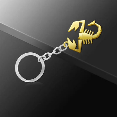 Dizajn automobila 1 kom. Privjesak za ključeve od legure cinka Logo škorpiona Metalni privjesak Držač privjeska za ključeve za Abarth 500 125 124 595 Panda Punto