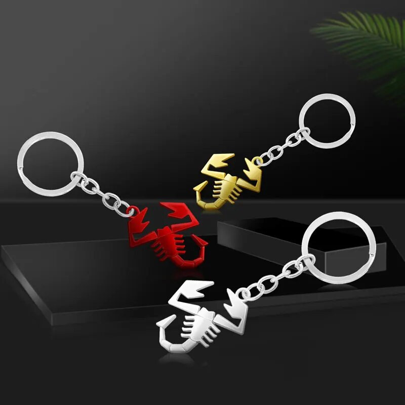 Dizajn automobila 1 kom. Privjesak za ključeve od legure cinka Logo škorpiona Metalni privjesak Držač privjeska za ključeve za Abarth 500 125 124 595 Panda Punto