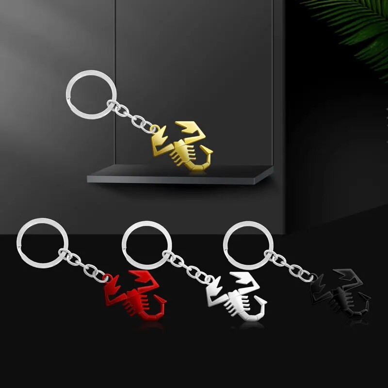 Dizajn automobila 1 kom. Privjesak za ključeve od legure cinka Logo škorpiona Metalni privjesak Držač privjeska za ključeve za Abarth 500 125 124 595 Panda Punto