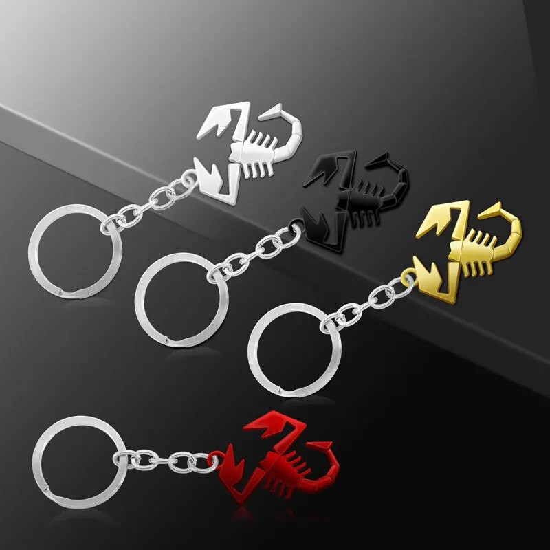 Dizajn automobila 1 kom. Privjesak za ključeve od legure cinka Logo škorpiona Metalni privjesak Držač privjeska za ključeve za Abarth 500 125 124 595 Panda Punto