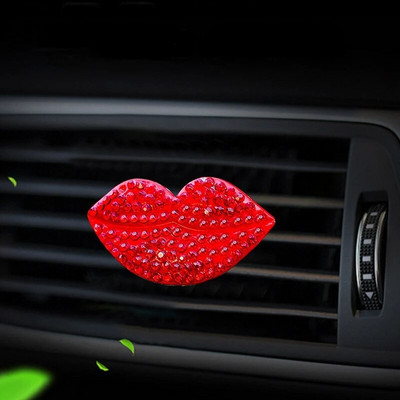 Autóillat Légfrissítő Auto Decor Automobiles Diffúzor aroma klip gyémántokkal Solid Sexy Lip Print Rúzs Pillangó