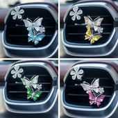 Värviline Butterfly auto väljalaskeava klamber, Creative Rhinestone auto õhu väljalaskeava parfüümi dekoratiivklamber Autoosad, auto õhuvärskendajad