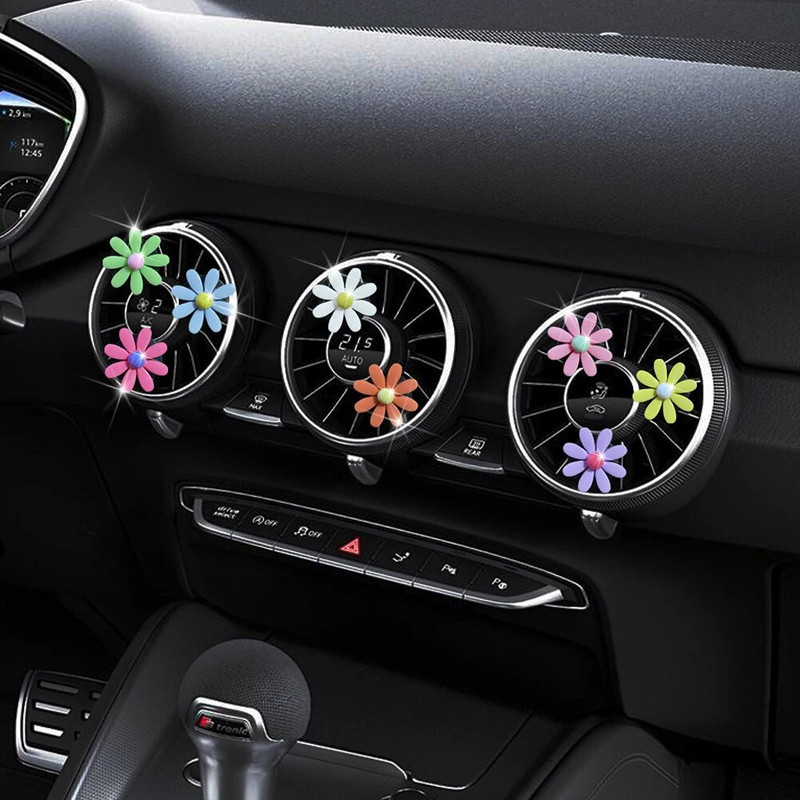 Automašīnas gaisa izplūdes atvere Ziedu rotājumi Eleganti Dropship Gaisa Smaržas Vent Clip Automašīnu piederumi Salona plastmasas gaisa atsvaidzinātājs