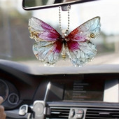 Ασύμμετρο μενταγιόν πεταλούδα, Διακόσμηση με μενταγιόν με δημιουργική αισθητική καθρέφτη αυτοκινήτου, μενταγιόν εορταστική διακόσμηση